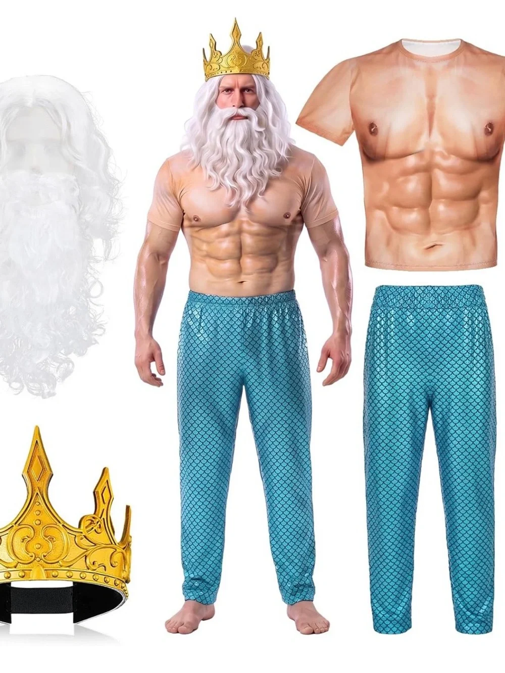 King triton men Halloween costume